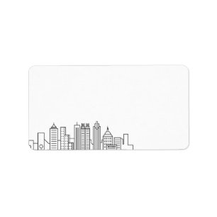 Atlanta Stylized Skyline Tom etikett Adressetikett