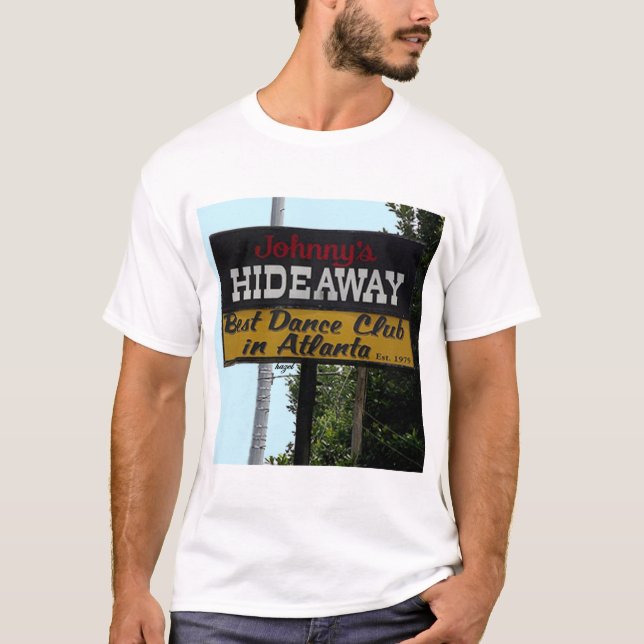 Atlanta T-shirt, Atlanta Gifts, Johnny's Hideaway T Shirt (Framsida)