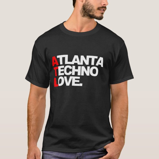 Atlanta Techno kärlek (blått) T-shirt (Framsida)