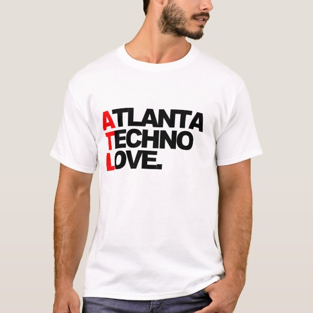 Atlanta Techno kärlek (vit värderar), T Shirt (Framsida)