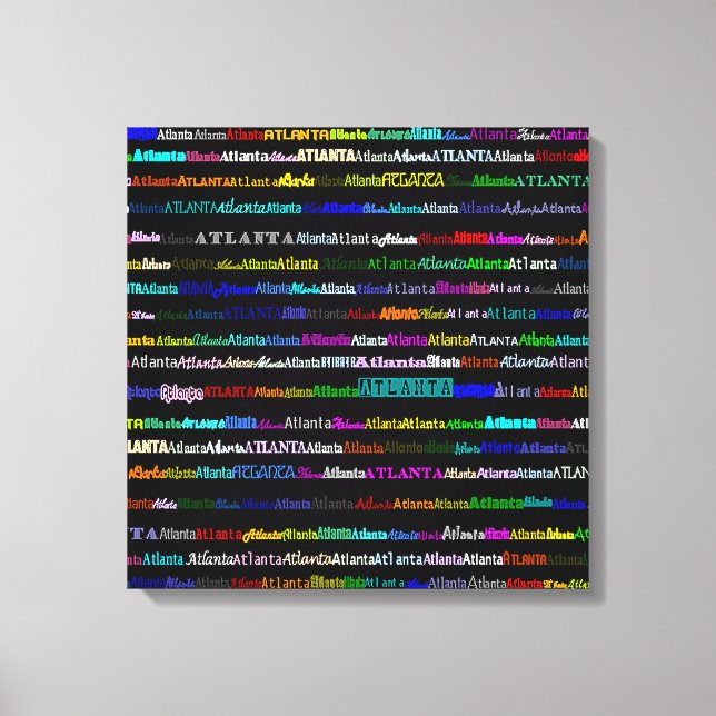 Atlanta Text Design I Wrapped Canvas (Framsida)