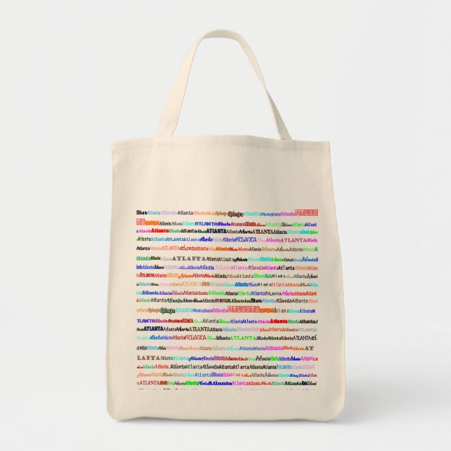 Atlanta Text Design II Organic Livsmedel Tote Bag Tygkasse (Framsidan)