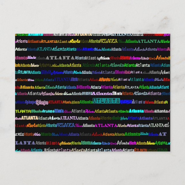 Atlanta-textdesign I-vykort Vykort (Framsida)
