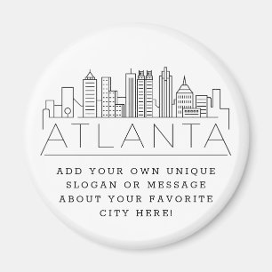 Atlanta Thmet Anpassningsbar City Message eller Magnet