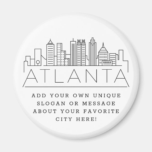 Atlanta Thmet | Anpassningsbar City Message eller  Magnet (Framsidan)