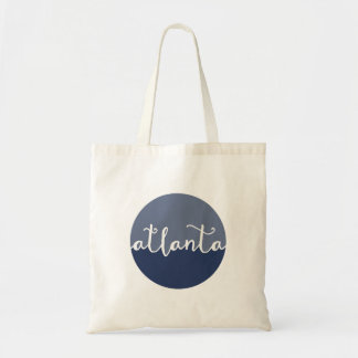 Atlanta tote bag | blått handskrivet marinblått tygkasse
