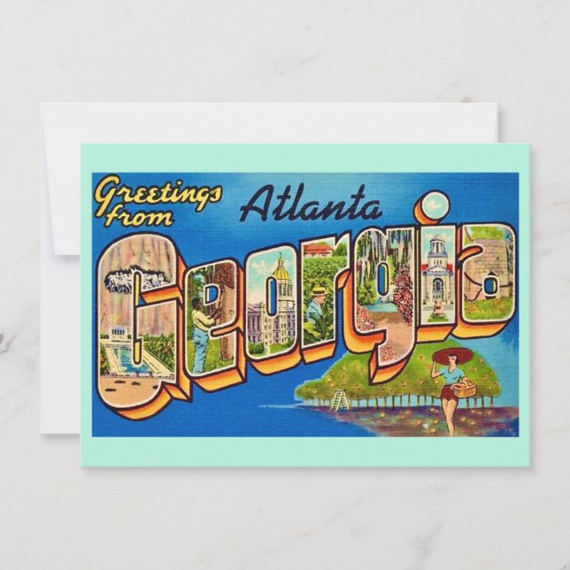 Atlanta Vintage Postkort (Framsida)