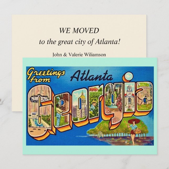 Atlanta Vintage vykort (Fram/baksida)