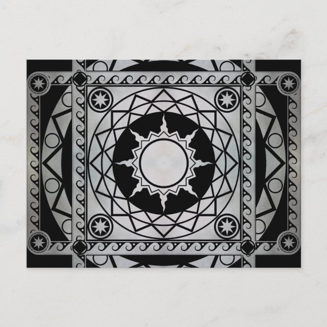 Atlantean Crafts Silver på Black Vykort (Framsida)