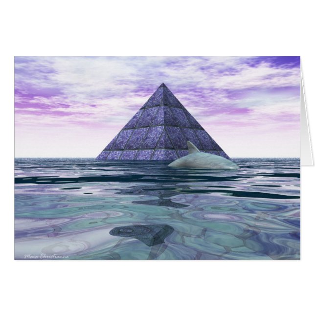 Atlantean delfintempel hälsningskort (Framsidan Horizontal)