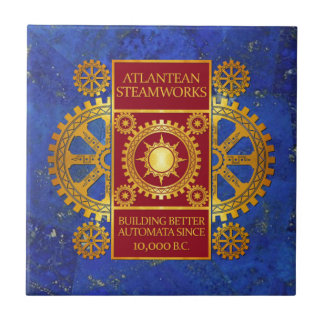 Atlantean Steamworks - som är guld- & som är röd Kakelplatta