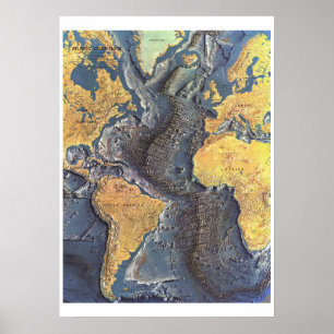 "Atlanten: 1968 - Den Atlantic Ocean GOLVkartan. Poster