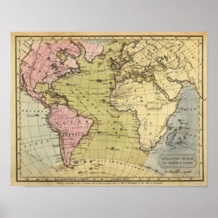 Atlanten Atlas Karta Poster