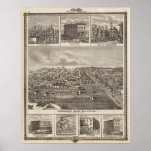 Atlanten-, Iowa lantgårdar & bldgs Poster