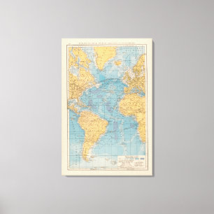 Atlanten Karta Canvastryck