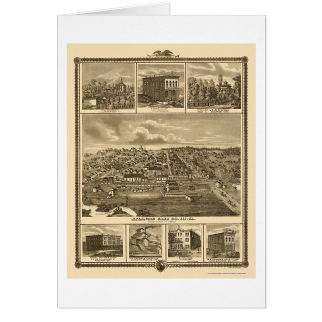 Atlanten panorama- karta för IA - 1875 Hälsningskort (Framsidan)