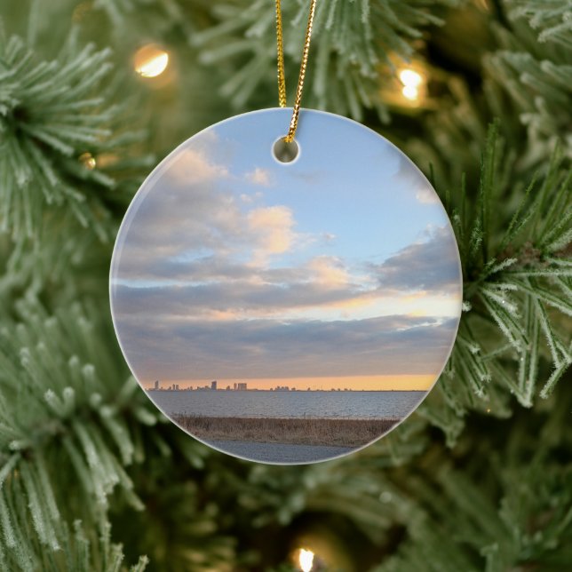 Atlanten solnedgångsornament  julgransprydnad keramik (Träd)