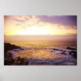 Atlanten vid soluppgång, vy från Portland Poster
