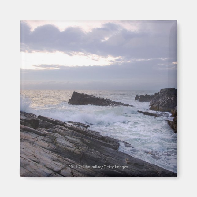 Atlanten vid Sunrise i Maine Magnet (Framsidan)