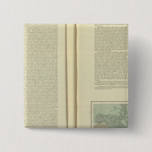 Atlantens fysiska sjökort knapp (Framsida)