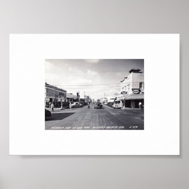 Atlantic Ave., Delray Beach, Florida Vintage Poster (Framsidan)