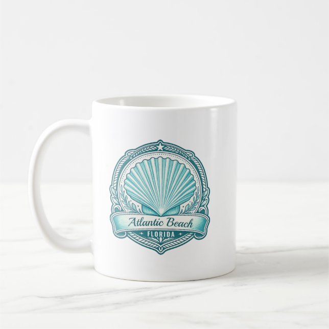Atlantic Beach FL Kustsnäckasymbol Kaffemugg (Vänster)