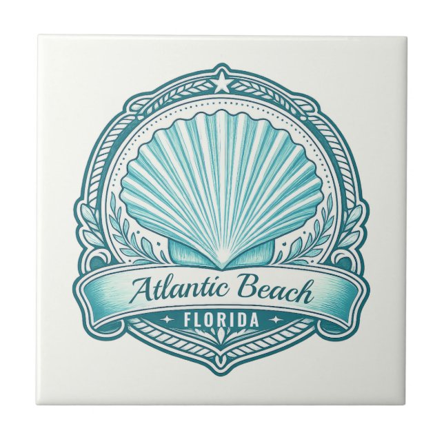 Atlantic Beach FL Kustsnäckssymbol Kakelplatta (Framsidan)