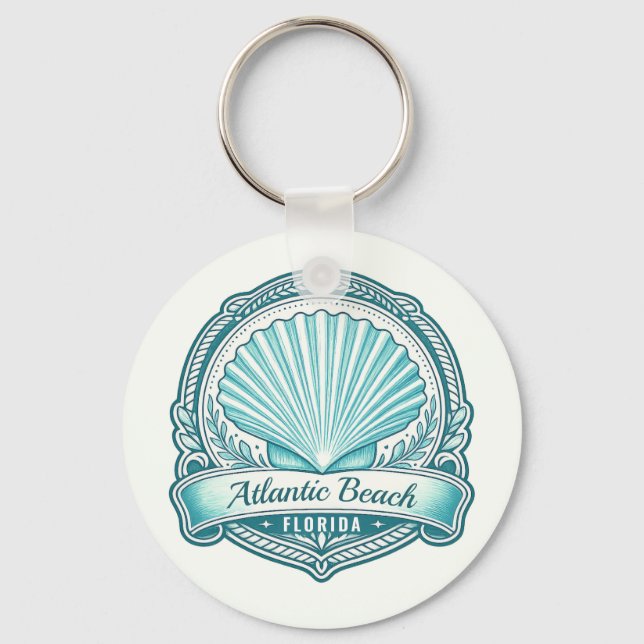 Atlantic Beach FL Kustsnäckssymbol Nyckelring (Framsida)