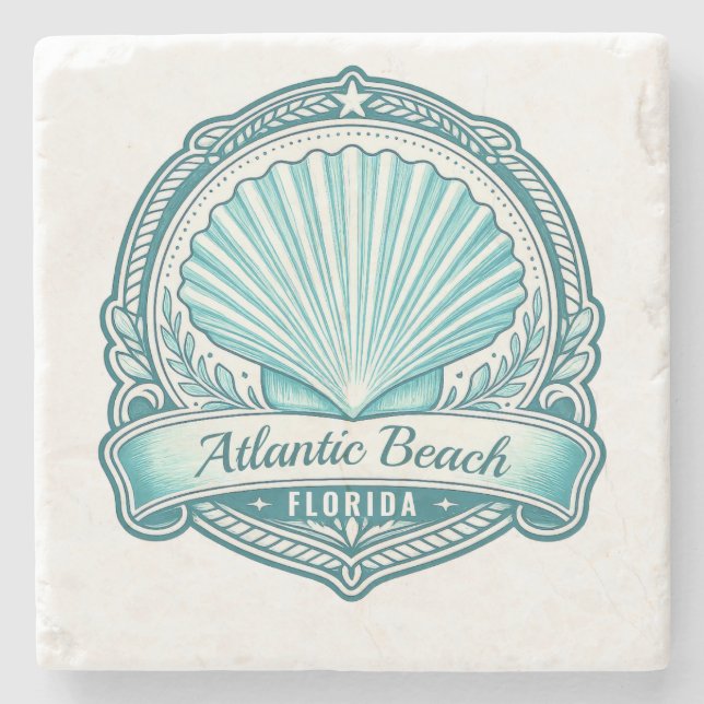 Atlantic Beach FL Kustsnäckssymbol Stenunderlägg (Framsidan)