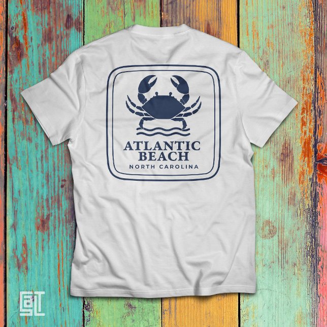 Atlantic Beach North Carolina Blå Krabba T Shirt (Skapare uppladdad)