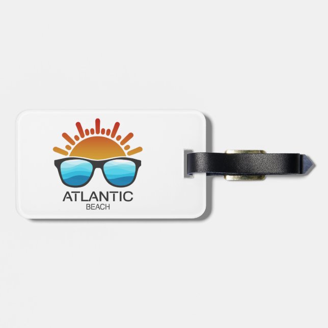 Atlantic Beach North Carolina Sunglasses Bagagebricka (Baksida Vågrät)