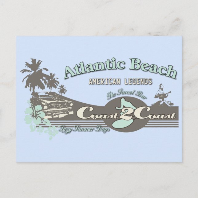Atlantic Beach Travel North Carolina Postcard Vykort (Framsida)