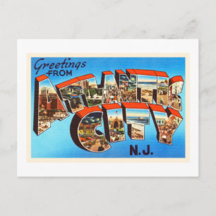 Atlantic City 1 New jersey NJ Vintage resor - Vykort