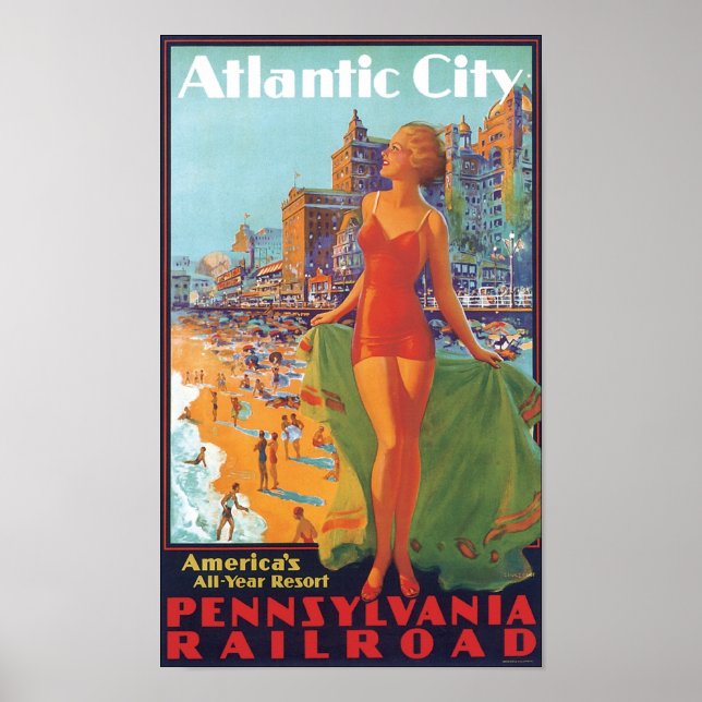 Atlantic City America's All Year Resort Poster (Framsidan)