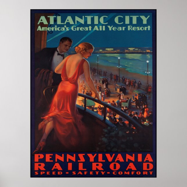 Atlantic City Balcony View 1935 Poster (Framsidan)