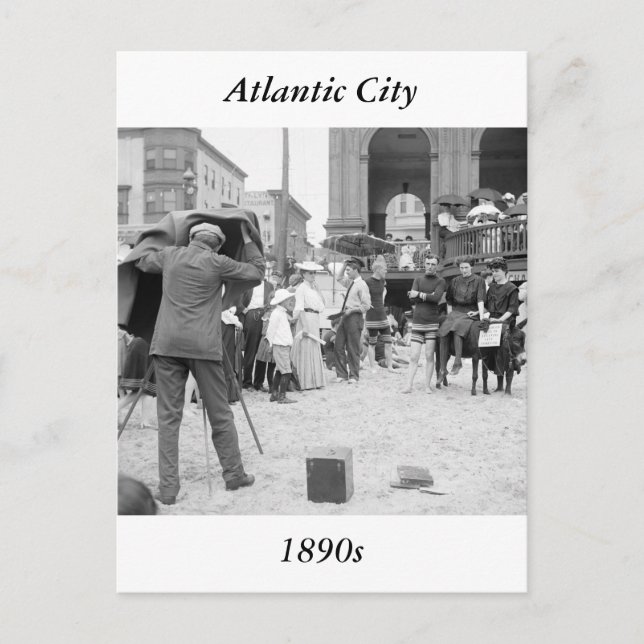 Atlantic City Beach, 1890-talet Vykort (Framsida)