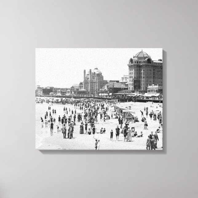 Atlantic City Beach & Boardwalk, 1910 Canvastryck (Framsida)