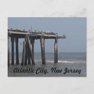Atlantic City Beach med fågelvykort Vykort