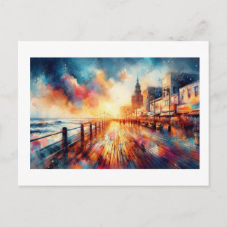 Atlantic City Boardwalk Sunset,  Vykort