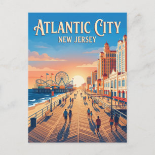 Atlantic City Boardwalk USA Vykort