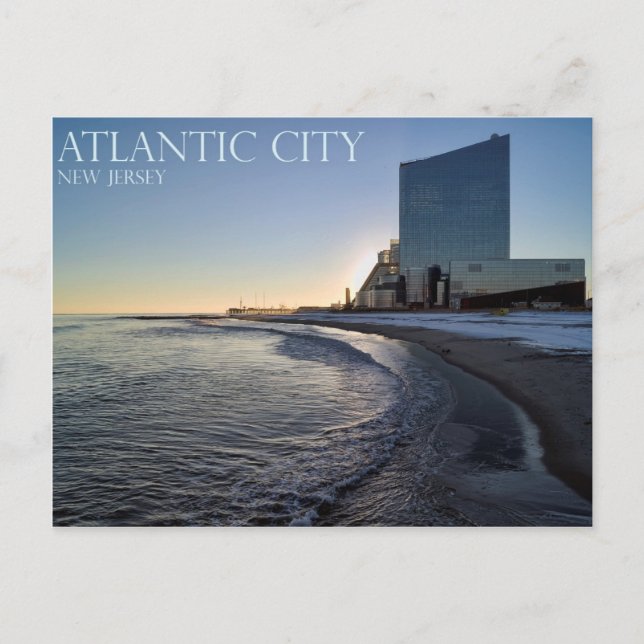 Atlantic City i Dusk Vykort (Framsida)