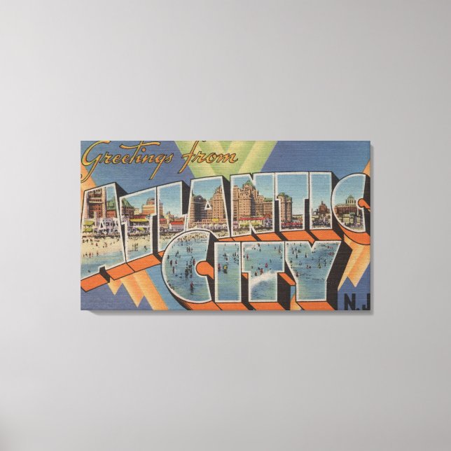 Atlantic City, New jersey (Boardwalesscen) Canvastryck (Framsida)