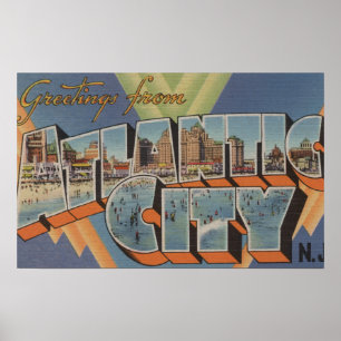 Atlantic City, New jersey (Boardwalesscen) Poster