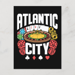 Atlantic City New jersey Casino Gambling Vykort