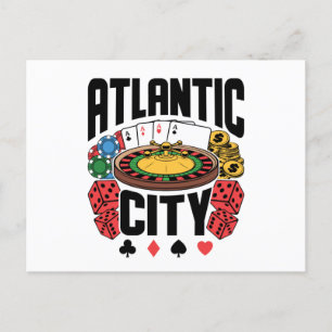 Atlantic City New jersey Casino Gambling Vykort