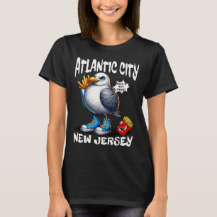 Atlantic City New Jersey Fiskmås Pommes Frites Rol T Shirt