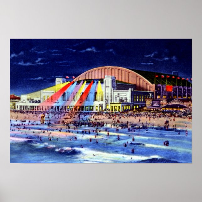 Atlantic City New jersey Pier och Beachside Poster (Framsidan)