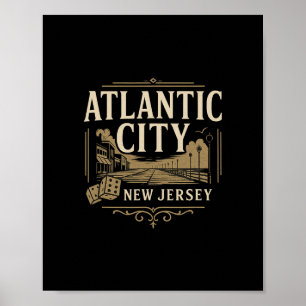Atlantic City New Jersey Semester Kasino Spel Ga Poster