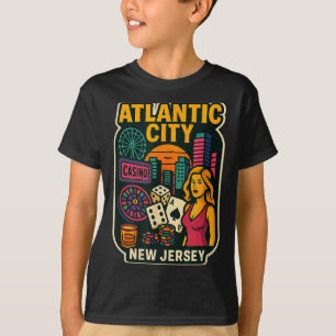 Atlantic City New Jersey Semester Kasino Spel Ga T Shirt