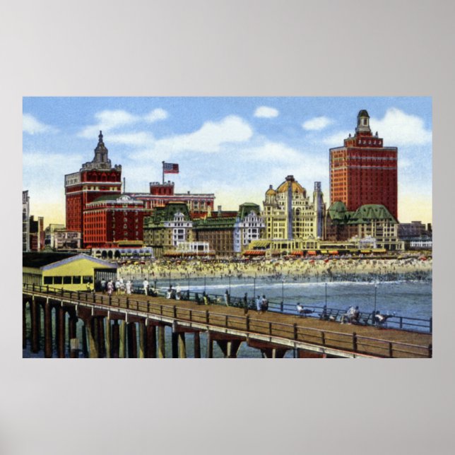 Atlantic City New jersey Shoreline View Poster (Framsidan)